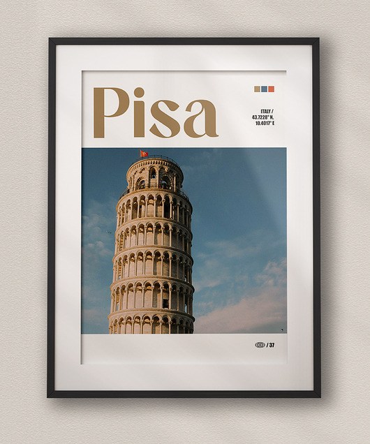 plakaty Minimalistyczny plakat Piza Włochy