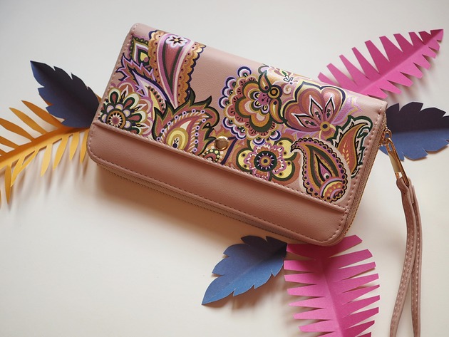 portfele damskie Duży portfel z ekoskóry TURECKIE WZORY PAISLEY