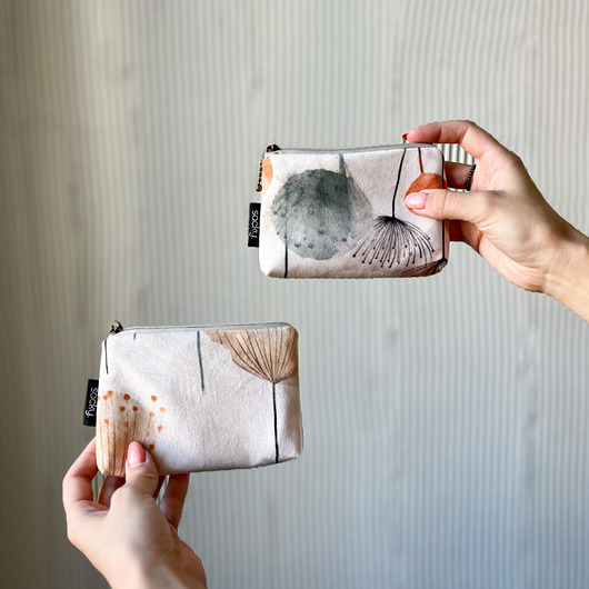 portfele damskie Card holder welur dmuchawce