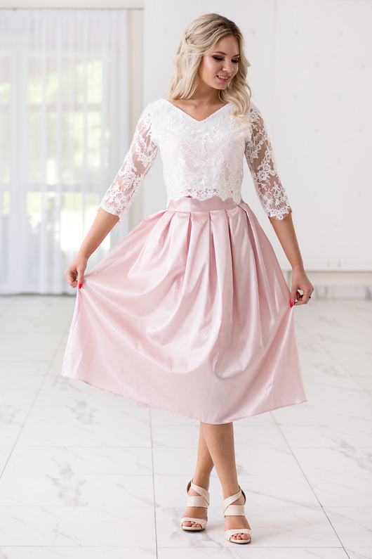 topy damskie Bluzka z koronki biała rękaw 3/4