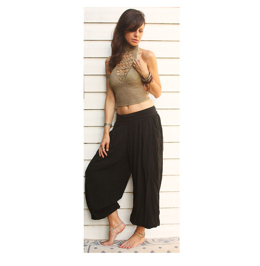 topy damskie Oliwkowy  top handmade