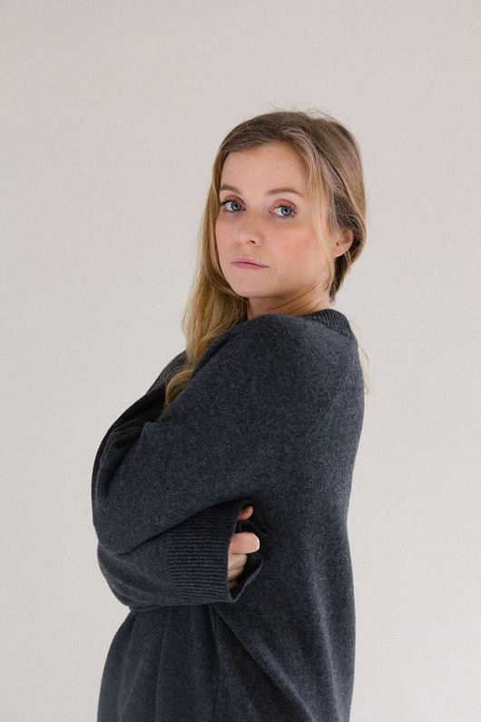 swetry damskie  BARIBAL Ołówkowy Sweter Oversize a la bluza Wełniana 100% Merino RWS XS/S
