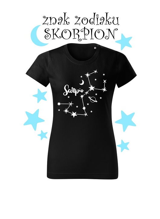t-shirt damskie Twoja Magia Koszulka T-shirt ze znakiem zodiaku SKORPION