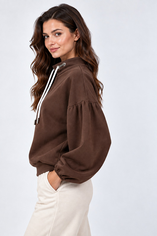 bluza bez kaptura damska Bluza ,,ARIA" Czekolada