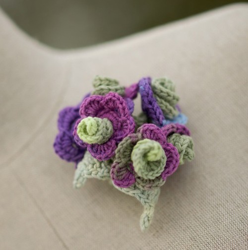Brosza  " Violet Fiore " HERBE DESIGN
