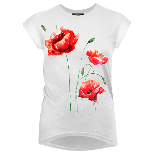 T-SHIRT RED POPPIES - podkreśl swoją kobiecość MOREMOI