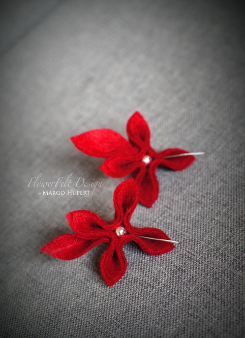 Red with silver FlowerFelt Design
