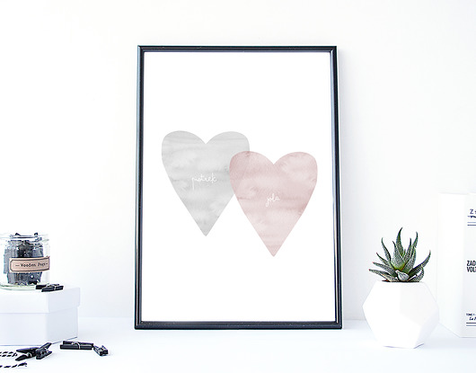 Spersonalizowany Plakat serca - A3 wejustlikeprints