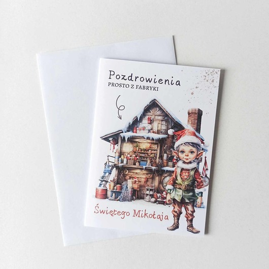 kartki okolicznościowe - wydruki Kartka Okolicznościowa: Pozdrowienia z Fabryki Świętego Mikołaja
