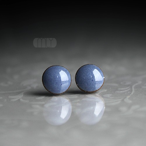 kolczyki ceramiczne Mini Pochmurne 9mm/stal chirurgiczna/