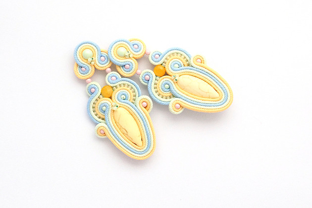 kolczyki soutache Pastelowe lato