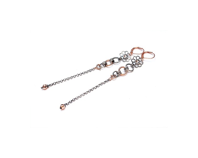 kolczyki srebrne Kolczyki srebrne Chain /flower/ vol.8 