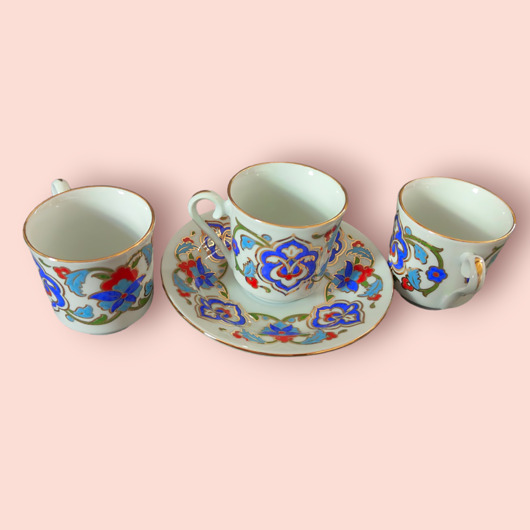 filiżanki Zestaw do kawy Kutahya, porcelana  6 filiżanek i 6 spodków