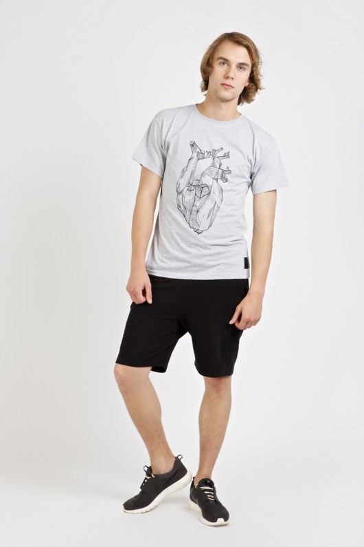Tshirt męski szary 'serce' NoExcuse