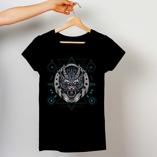 t-shirty męskie Koszulka  z nadrukiem Tygrys rogaty