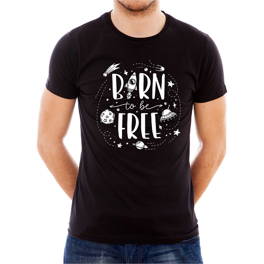 t-shirty męskie Koszulka  z nadrukiem Born free