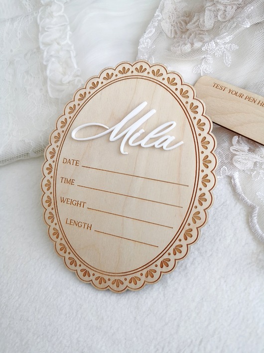 niemowlak - inne Tabliczka powitalna dla noworodka, metryczka dla dziewczynki, prezent noworodek
