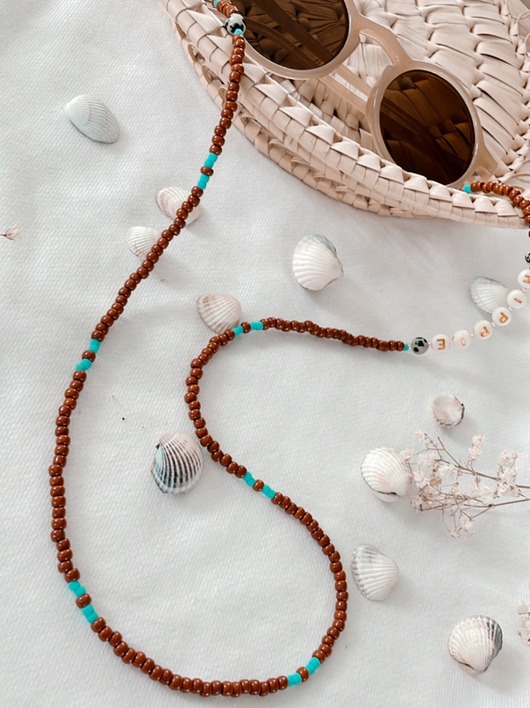 okulary damskie Łańcuszek do okularów  HIPPIE boho blue