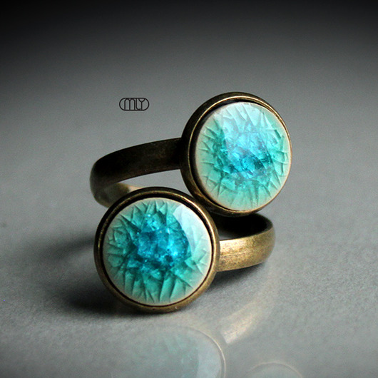 pierścionki złote Spękany/pierścionek ceramiczny