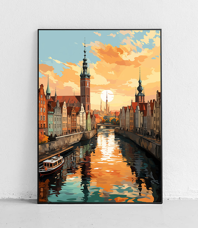 plakaty Plakat Zachód nad starówką