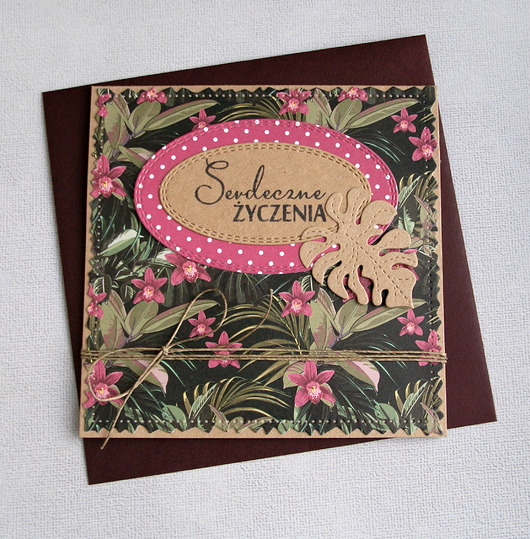 kartki scrapbooking Serdeczne życzenia :: TROPIKALNA kartka