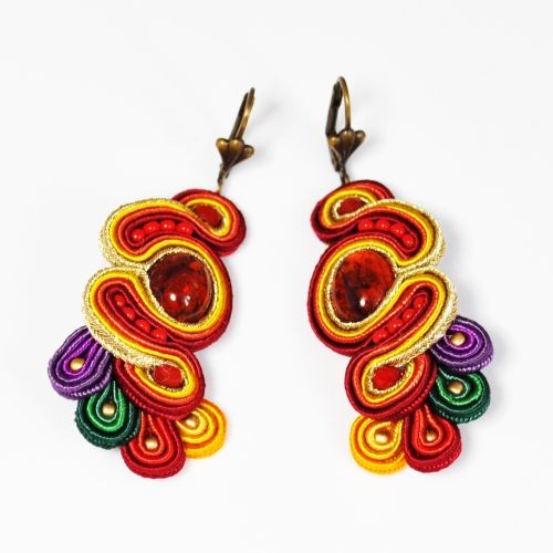 kolczyki soutache Sutaszowe kolczyki AMBER3