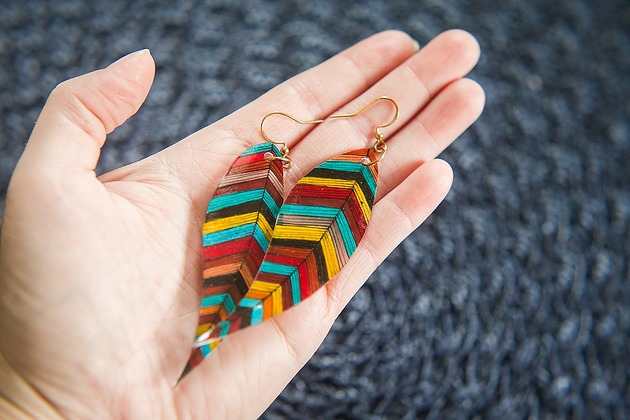 kolczyki pozłacane Kolczyki  piórka Lizbona