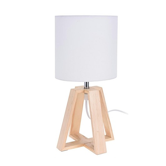 Lampa Nocna Stołowa z Abażurem Biała MIA home