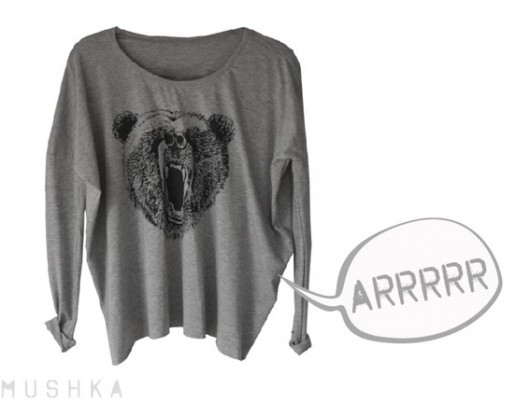 ARRRR oversize longsleeve mięciutka tunika MUSHKA