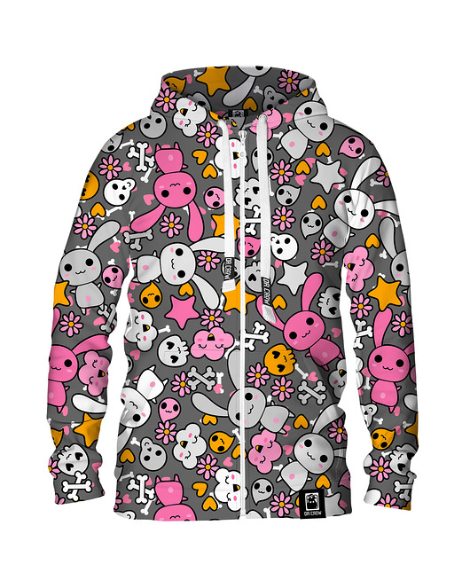bluza z kapturem damska Damska Bluza Expres Zamek DR.CROW Skull Rabbit