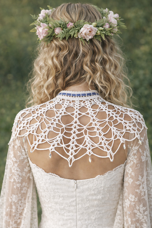 Akcesoria pozostałe Narzutka koronkowa boho biała