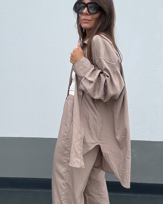 koszule damskie  Koszula Calm oversize Taupe