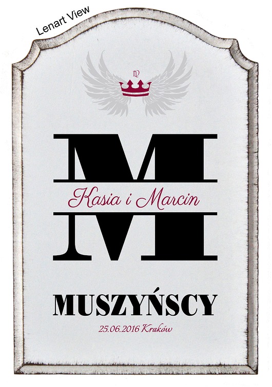 Tabliczka metryka na ślub LV Home