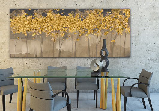 Grafika na płótnie Las w brązach- 150x60cm LUdesign gallery