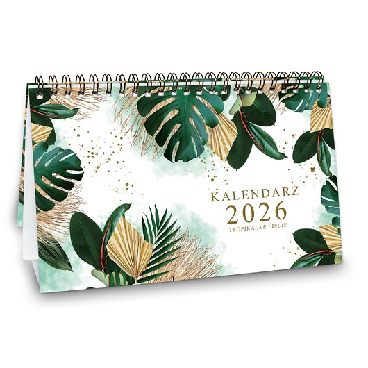 kalendarze i plannery Kalendarz biurkowy 2026 TROPIKALNE LIŚCIE na biurko wolnostojący