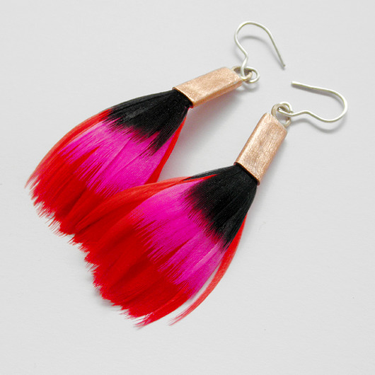 kolczyki z piórami PIÓRKO kolczyki