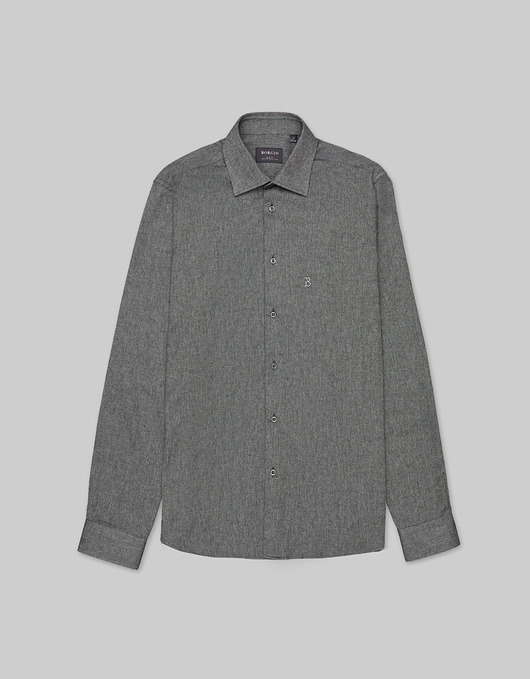 koszule męskie Koszula męska casual contrada 00447 grafit slim fit