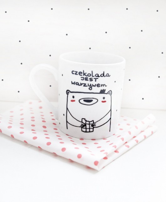 kubki Czekolada jest warzywem - kubek porcelanowy