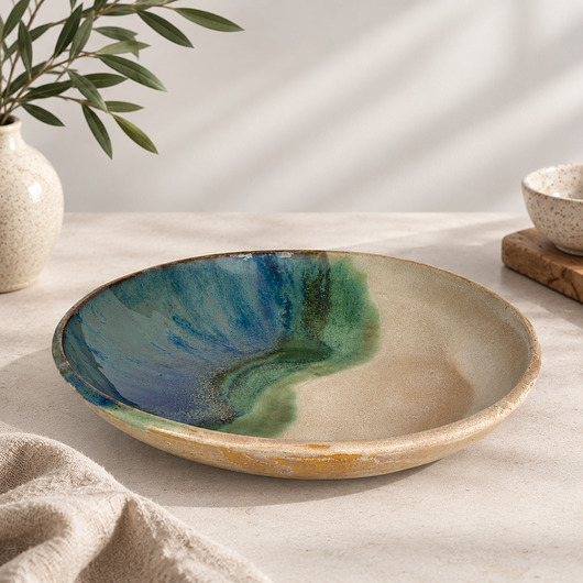 patery i talerze Ceramiczny talerz Morska Laguna