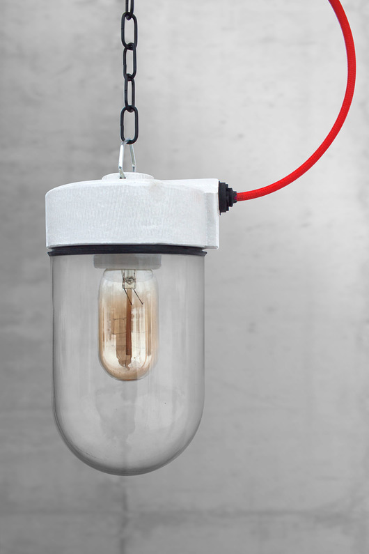 lampa loft, ceramiczna ze szklanym kloszem Manilove