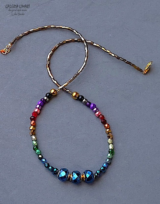 kolie Intensywnie kolorowo na szyi Naszyjnik w stylizacji etno PREZENT  handmade
