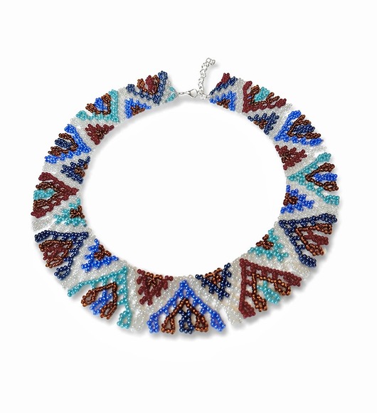 kolie Naszyjnik boho koralikowy etniczny wzór kolorowy elegancki