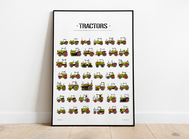 obrazy i plakaty do pokoju dziecięcego Traktory Claas! Dużo Traktorów! 50x70cm :)