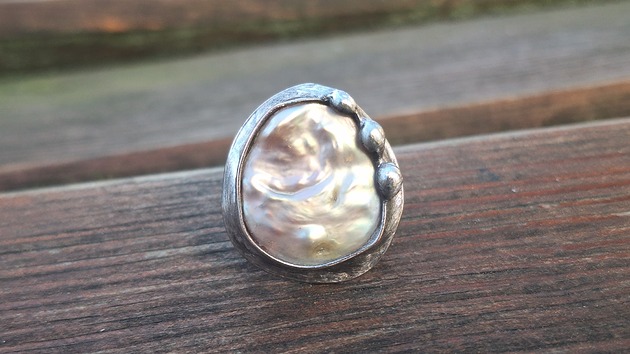 pierścionki - różne Perła po prostu - pierścionek regulowany