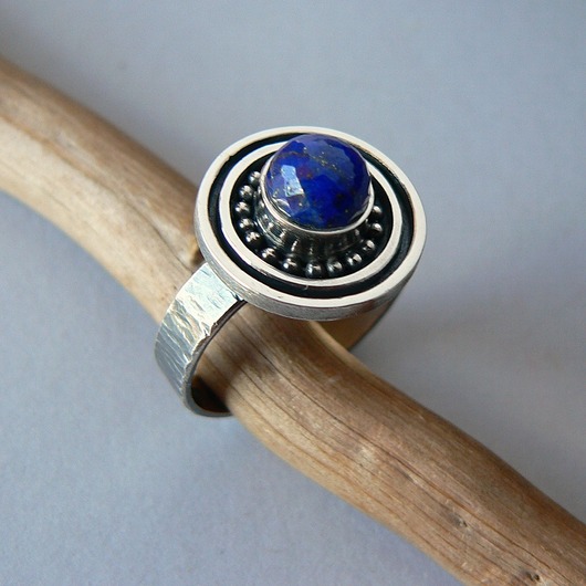 pierścionki srebrne Pierścionek -fasetowany  lapis lazuli-