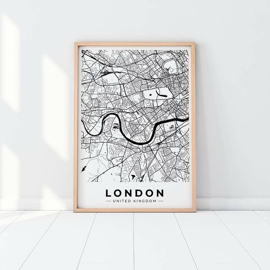 Londyn mapa Obraz / plakat A3 – 29.7x42.0cm HOG STUDIO