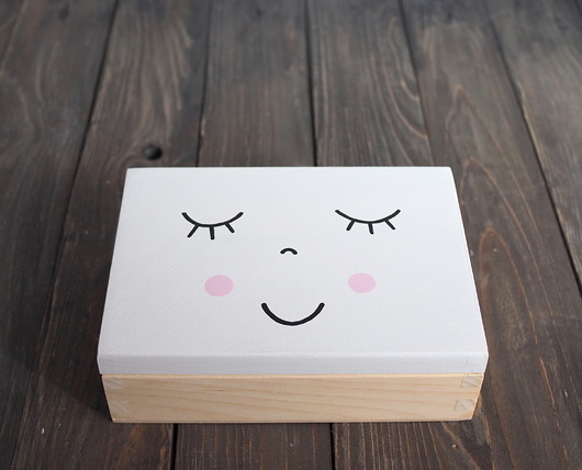 SLEEP - PUDEŁKO NA ZDJĘCIA 10x15 cm drewniane - organizer anamarko