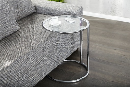 Stolik Loop chrom szkło 55x40 pomocnik Home Design