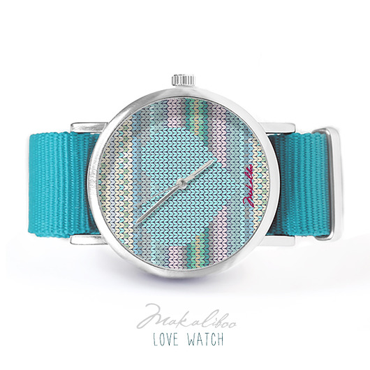  Love Watch - sweterkowy, turkusowy Makaliboo
