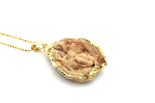Colare Druza Agatu złoto Brazi Druse Jewelry